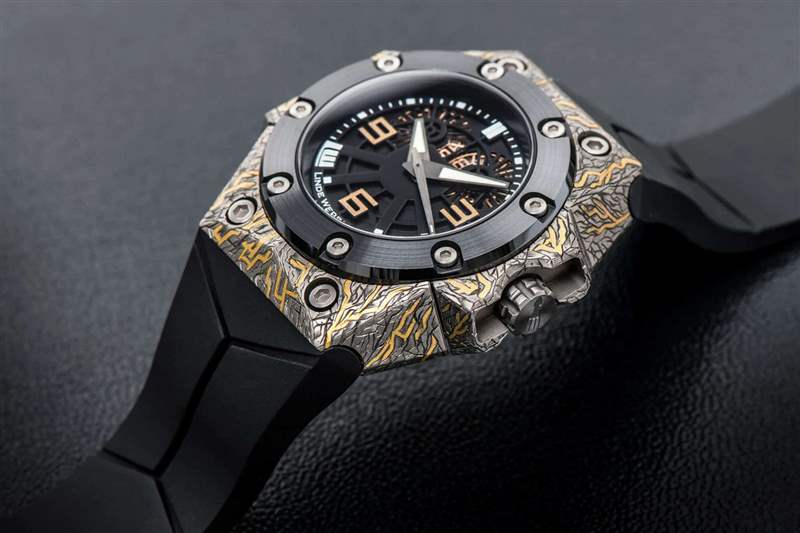 林德偉德林Oktopus Volcano個(gè)性24K金雕花腕表-復(fù)刻表