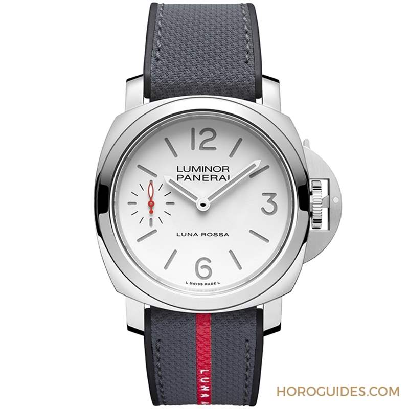 消光白表盤、紅色小秒針,純凈又搶眼|Panerai Luminor Luna Rossa腕表PAM01342-復刻表
