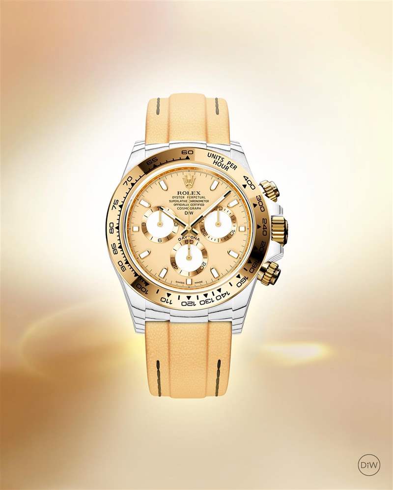 Rolex Daytona特殊黃金改裝手表白色石英表殼自帶間紋盛惠50萬-復(fù)刻表