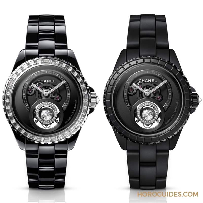 因為香奈兒CHANEL第五枚自制機芯Caliber 5,陀飛輪的運行開始發光|J12鉆石陀飛輪腕表-復刻表