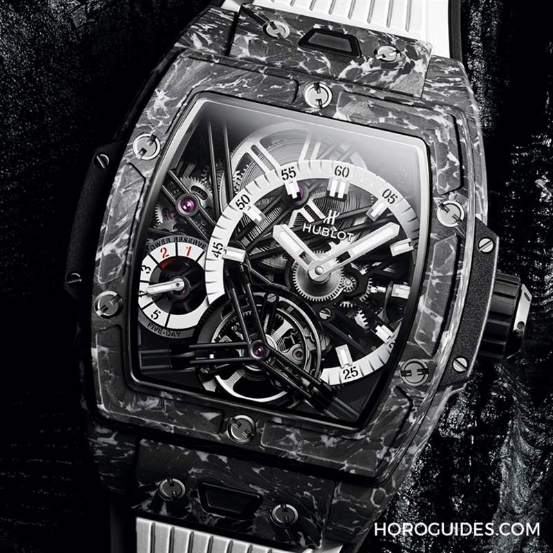 直搗靈魂的爆炸性美學|Hublot Spirit Of Big Bang 陀飛輪5日鏈腕表-白色碳纖維款、藍寶石款-復刻表