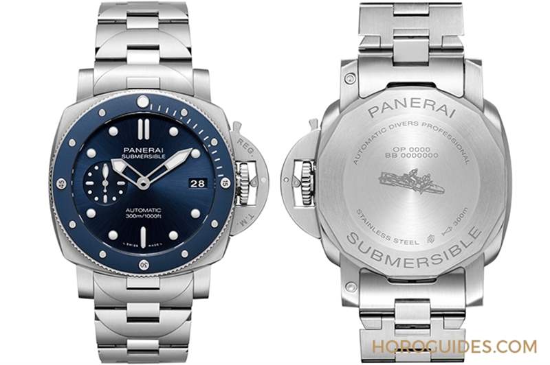 沛納海Submersible 42mm首次搭配精鋼鏈帶!Submersible Blu Notte藍面藍圈,型格亮相-復刻表