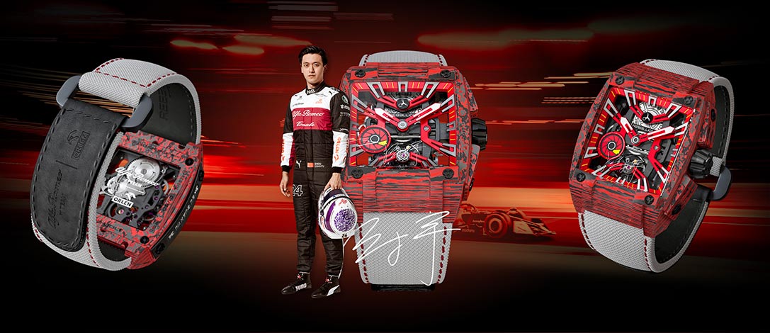真力時(shí)天頂計(jì)時(shí)大師運(yùn)動兩種音調(diào)-叛亂RE-VOLT VALTTERI BOTTAS C42 和 ZHOU GUANYU C42-復(fù)刻表