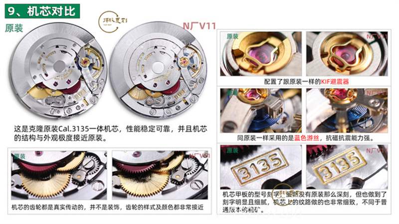 N廠復(fù)刻V11升級(jí)版勞力士綠水鬼對(duì)比正品及市場(chǎng)版本評(píng)測(cè)-復(fù)刻表
