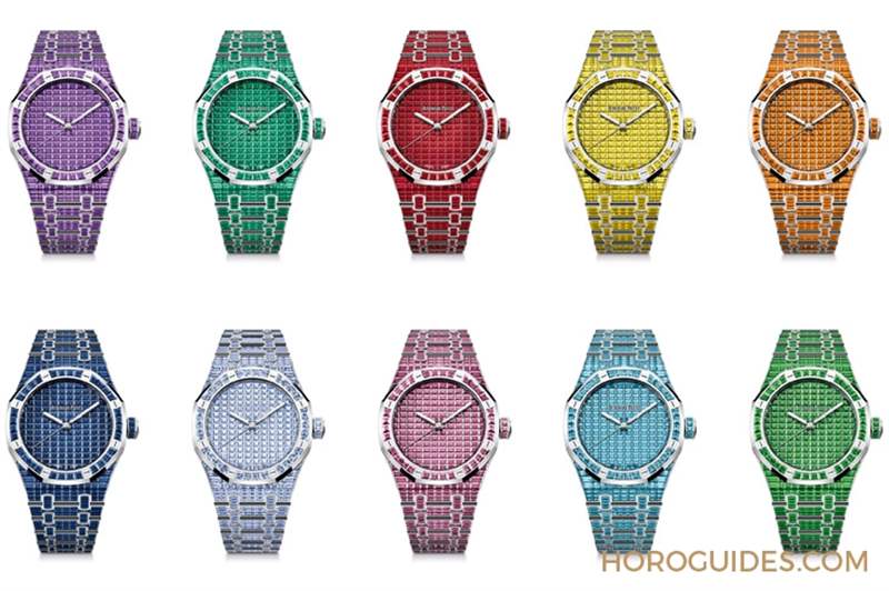 10種寶石上陣！款款都是主角｜愛彼皇家橡樹系列自動上鏈腕表白金款-復(fù)刻表