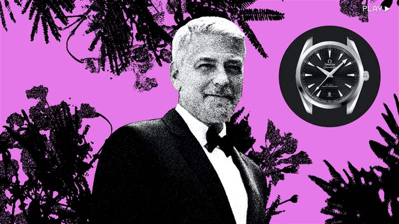 看電影喬治克魯尼試圖阻止他女兒的婚禮穿著歐米茄海馬Aqua Terra在“天堂門票”中-復(fù)刻表