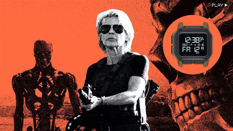 看電影琳達漢密爾頓殺死了戴著數字尼克松手表的電子人，在她的回歸中飾演莎拉康納在“終結者：黑暗命運”中-復刻表