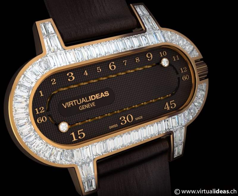 Virtual Ideas的粉紅豹Pink Panther鑲鉆概念手表-復(fù)刻表