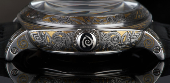 馬格萊特谷花鐫刻金鑲嵌腕表-復刻表