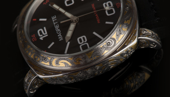 馬格萊特谷花鐫刻金鑲嵌腕表-復刻表