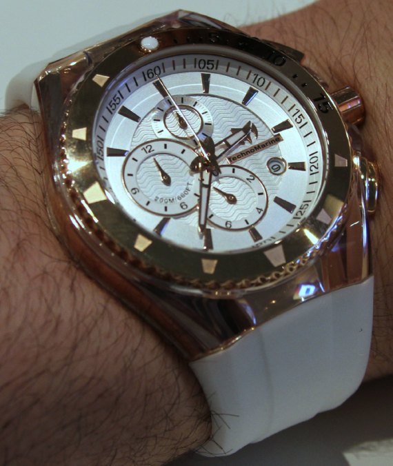 TechnoMarine  Chrono white 泰諾船舶重返市場(chǎng)四分之一橙圈腕表-復(fù)刻表