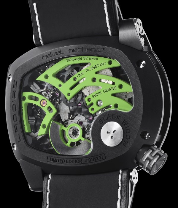 Ladoire_BlackWidow_MrGreen_Back_ 拉多爾黑寡婦“格林先生”限量版手表-復刻表