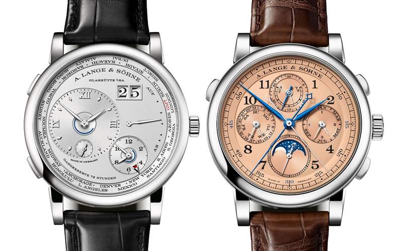 『新表』A. Lange & S?hne朗格推出鉑金表殼Lange 1世界時腕表和玫瑰金盤1815萬年歷雙追針計時碼表-復刻表