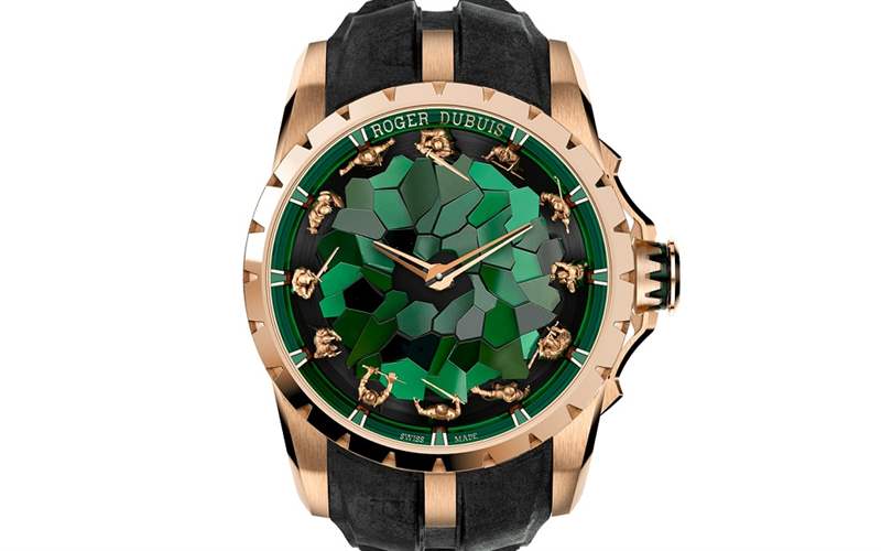 羅杰杜彼推出綠色版Excalibur Knights of the Round Table RDDBEX1026圓桌騎士腕表-復(fù)刻表