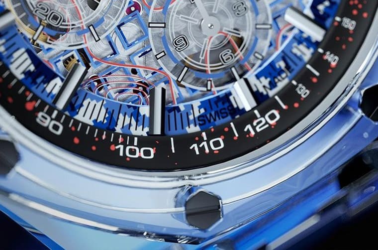 超吸睛！主打迷彩軍事風(fēng)的透明皇家橡樹離岸型計(jì)時碼表-復(fù)刻表