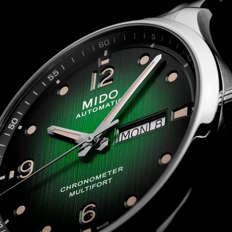 Mido推出Multifort M Chronometer大三針日歷腕表:漸變色表盤-復刻表
