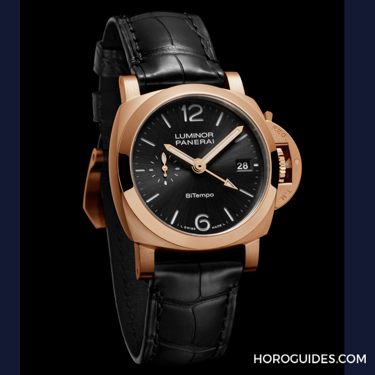 以Goldtech貴金屬材質入作！ 沛納海Luminor Quaranta BiTempo腕表再添一延伸新作PAM01641-復刻表