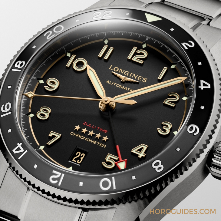 LONGINES - SPIRIT - L3.802.1.53.6 - LONGINES Spirit再掀熱潮！ Spirit Zulu Time鈦金屬腕表與計時秒表間金新色登場